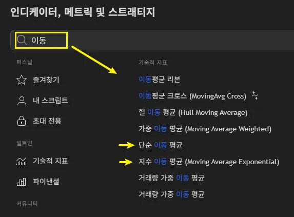 지표 추가_이동평균 넣기